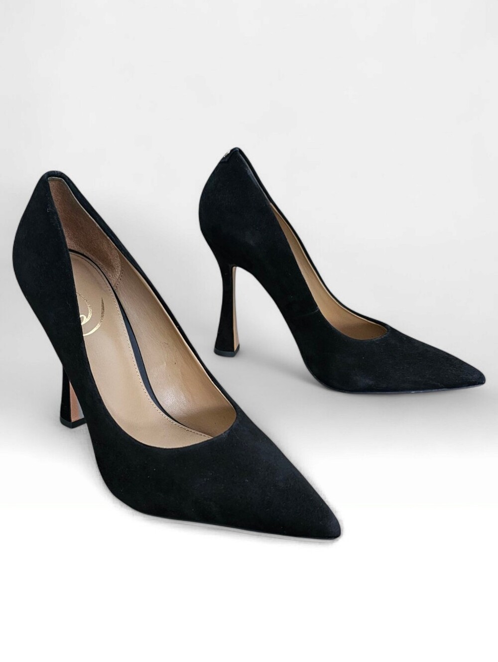 SAM EDELMAN Antonia Black Suede Pointed Toe Pumps 7M